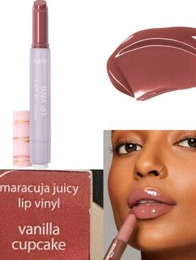 🧁Lip Need🧁BNIB LE Tarte X DUNKIN' Fullsize VANILLA CUPCAKE Maracuja Lip Vinyl!